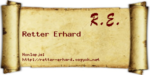 Retter Erhard névjegykártya